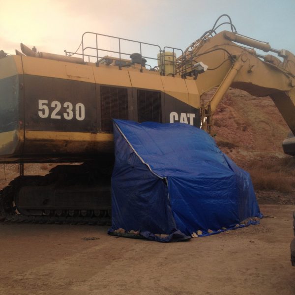 CAT 5230 Hydraulic Mass Excavator (welding hooch set up for tumbler repair)